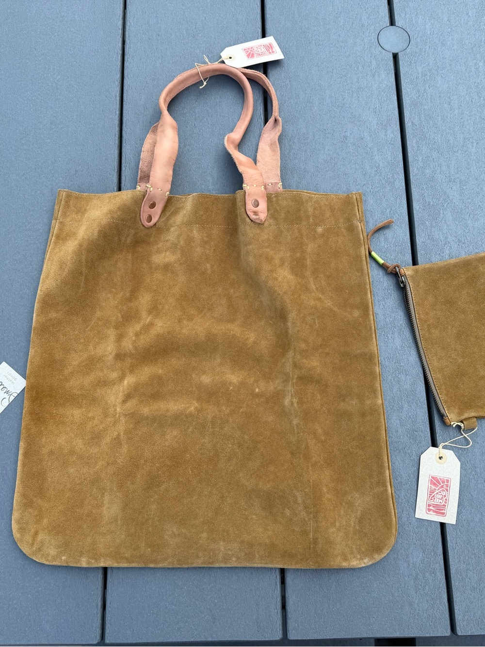 Satorisan Suede Tote Bag with Pouch & Key Ring - Picture 8 of 10